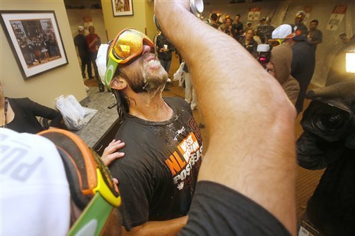 Madison Bumgarner chugged 5 beers at once after reaching the NLCS