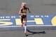 BOSTON, MA - APRIL 21: Shalane Flanagan of the United States crosses the finish line of the 118th Boston Marathon on April 21, 2014 in Boston, Massachusetts. (Photo by Jim Rogash/Getty Images)