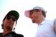 MONZA, ITALY - SEPTEMBER 07: Sergio Perez of Mexico and Force India and Jenson Button of Great Britain and McLaren take part in the Drivers Parade prior to the F1 Grand Prix of Italy at Autodromo di Monza on September 7, 2014 in Monza, Italy. (Photo by