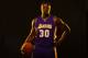 TARRYTOWN, NY - AUGUST 3: Julius Randle #30 of the Los Angeles Lakers poses for a portrait during the 2014 NBA rookie photo shoot on August 3, 2014 at the Madison Square Garden Training Facility in Tarrytown, New York. NOTE TO USER: User expressly acknow