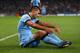 MANCHESTER, ENGLAND - SEPTEMBER 30: Sergio Aguero of Manchester City reacts during the UEFA Champions League Group E match between Manchester City FC and AS Roma on September 30, 2014 in Manchester, United Kingdom. (Photo by Alex Livesey/Getty Images)