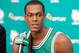 Sep 29, 2014; Waltham, MA, USA; Boston Celtics guard Rajon Rondo (9) during media day at the Celtics practice facility. Mandatory Credit: David Butler II-USA TODAY Sports