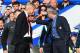 LONDON, ENGLAND - OCTOBER 05: Managers Arsene Wenger of Arsenal and Jose Mourinho manager of Chelsea clash during the Barclays Premier League match between Chelsea and Arsenal at Stamford Bridge on October 4, 2014 in London, England. (Photo by Shaun Bot