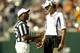 CINCINNATI - OCTOBER 19: Brian Billick the head coach of the Baltimore Ravens argues with referee Johnny Grier on a call that went against the Ravens during their 34-26 loss to the Cincinnati Bengals on October 19, 2003 at Paul Brown Stadium in Cincinn