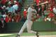 3 Oct 1996: Ken Caminiti of San Diego swats a 2 run home run against St Louis in game 2 of the National League Divisional Playoffs at Busch Stadium in St Louis, Missouri.
