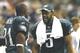 Philadephia Eagles Donovan McNabb talks with wide receiver Terrell Owens after a 59-yard McNabb to Owens touchdown pass against the Dallas Cowboys on Monday Night Football November 15, 2005 at Texas Stadium. (Photo by Al Messerschmidt/Getty Images)