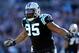CHARLOTTE, NC - JANUARY 12: Charles Johnson #95 of the Carolina Panthers reacts after a play in the second quarter against the San Francisco 49ers during the NFC Divisional Playoff Game at Bank of America Stadium on January 12, 2014 in Charlotte, North Ca
