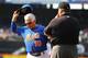 NEW YORK, NY - AUGUST 21: Terry Collins #10 of the New York Mets is ejected after arguing with firstbase umpire Jerry Layne #24 in the tenth inning against the Atlanta Braves at Citi Field on August 21, 2013 at Citi Field in the Flushing neighborhood of t