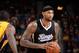 LAS VEGAS, NV - OCTOBER 24: DeMarcus Cousins #15 of the Sacramento Kings handles the basketball during a game against the Los Angeles Lakers on October 24, 2014 at the MGM Grand Garden Arena in Las Vegas, Nevada. NOTE TO USER: User expressly acknowledges