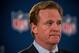 NEW YORK, NY - OCTOBER 08: NFL Commissioner Roger Goodell holds a press conference on October 8, 2014 in New York City. Goodell addressed the media at the conclusion of the annual Fall league meeting in the wake of a string of high-profile incidents, inc
