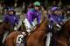 ARCADIA, CA - NOVEMBER 01: Jockey Victor Espinoza atop California Chrome takes the track for the start of the 2014 Breeders' Cup Classic at Santa Anita Park on November 1, 2014 in Arcadia, California. (Photo by Kevork Djansezian/Getty Images)