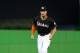 Sep 6, 2014; Miami, FL, USA; Miami Marlins right fielder Giancarlo Stanton before game against the Atlanta Braves at Marlins Ballpark. Mandatory Credit: Robert Mayer-USA TODAY Sports