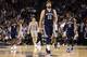 SAN ANTONIO, TX - MAY 21: Marc Gasol #33 (C), Mike Conley #11 (R) and Tony Allen #9 of the Memphis Grizzlies walk up court dejected against the San Antonio Spurs in the second half during Game Two of the Western Conference Finals of the 2013 NBA Playoffs
