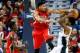 Oct 28, 2014; New Orleans, LA, USA; New Orleans Pelicans forward Anthony Davis (23) blocks a shot by Orlando Magic guard Elfrid Payton (4) during the second quarter of a game at the Smoothie King Center. Mandatory Credit: Derick E. Hingle-USA TODAY Sports