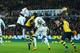 SWANSEA, WALES - NOVEMBER 09: Swansea player Bafetimbi Gomis (c) heads the second Swansea goal during the Barclays Premier League match between Swansea City and Arsenal at Liberty Stadium on November 9, 2014 in Swansea, Wales. (Photo by Stu Forster/Gett