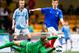 HONG KONG - MAY 26: Angus Gunn (bottom) of Manchester City stops a shot from Charlie Telfer of Rangers on day three of the Hong Kong International Soccer Sevens at Hong Kong Football Club on May 26, 2013 in Hong Kong, Hong Kong. (Photo by Victor Fraile/