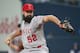 OSAKA, JAPAN - NOVEMBER 12: Starting pitcher Matt Shoemaker #52 of the Los Angeles Angels of Anaheim pitches in the first inning during the Game one of Samurai Japan and MLB All Stars at Kyocera Dome Osaka on November 12, 2014 in Osaka, Japan. (Photo by