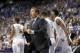Nov 16, 2014; Lexington, KY, USA; Kentucky Wildcats head coach John Calipari reacts during the game against the Buffalo Bulls in the second half at Rupp Arena. Kentucky defeated Buffalo 71-52. Mandatory Credit: Mark Zerof-USA TODAY Sports