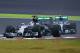 SUZUKA, JAPAN - OCTOBER 05: Lewis Hamilton of Great Britain and Mercedes GP leads teammate Nico Rosberg of Germany and Mercedes GP during the Japanese Formula One Grand Prix at Suzuka Circuit on October 5, 2014 in Suzuka, Japan. (Photo by Mark Thompson/Ge