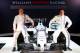 LONDON, ENGLAND - MARCH 06: Valtteri Bottas of Finland and Felipe Massa of Brazil pose with the Williams Martini Racing formula one car on March 6, 2014 in London, England. (Photo by Clive Rose/Getty Images)