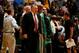 LOS ANGELES, CA - JUNE 12: Assistant coach Tom Thibodeau of the Boston Celtics yells from the sideline against the Los Angeles Lakers in Game Four of the 2008 NBA Finals on June 12, 2008 at Staples Center in Los Angeles, California. The Celtics won 97-9