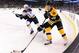 BOSTON, MA - NOVEMBER 18 : Carl Soderberg #34 of the Boston Bruins skates with the puck against Kevin Shattenkirk #22 of the St. Louis Blues at the TD Garden on November 18, 2014 in Boston, Massachusetts. (Photo by Brian Babineau/NHLI via Getty Images)
