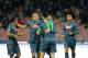 NAPLES, ITALY - DECEMBER 11 : Dries Mertens (C) of Napoli celebrates with his team-mates after scoring the opening goal during the UEFA Europa League football match between SSC Napoli and SK Slovan Bratislava at the San Paolo Stadium on December 11, 2014