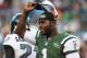 PHILADELPHIA, PA - AUGUST 28: Quarterback Michael Vick #1 of the New York Jets comes out of the preseason game against the Philadelphia Eagles and tips his cap to the crowd on August 28, 2014 at Lincoln Financial Field in Philadelphia, Pennsylvania. (Phot