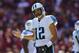 LANDOVER, MD - OCTOBER 19: Charlie Whitehurst #12 of the Tennessee Titans reacts during the second quarter of a game against the Washington Redskins at FedEx Field on October 19, 2014 in Landover, Maryland. (Photo by Patrick McDermott/Getty Images)