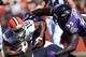 CLEVELAND, OH - SEPTEMBER 21: Terrell Suggs #55 of the Baltimore Ravens tackles Taylor Gabriel #18 of the Cleveland Browns at FirstEnergy Stadium on September 21, 2014 in Cleveland, Ohio. The Ravens defeat the Browns 23-21. (Photo by Maddie Meyer/Getty Im