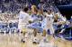 LEXINGTON, KY - DECEMBER 13: Willie Cauley-Stein #15 and Tyler Ulis #3 of the Kentucky Wildcats defend Marcus Paige #5 of the North Carolina Tar Heels during the game at Rupp Arena on December 13, 2014 in Lexington, Kentucky. (Photo by Andy Lyons/Getty