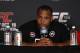 Oct 19, 2013; Houston, TX, USA; Daniel Cormier answers a question during the press conference following UFC 166 at Toyota Center. Mandatory Credit: Andrew Richardson-USA TODAY Sports