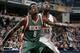 INDIANAPOLIS, IN - NOVEMBER 4: Larry Sanders #8 of the Milwaukee Bucks battles for position against Roy Hibbert #55 of the Indiana Pacers at Bankers Life Fieldhouse on November 4, 2014 in Indianapolis, Indiana. NOTE TO USER: User expressly acknowledges an