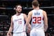 LOS ANGELES, CA - JANUARY 3: Spencer Hawes #10 and Blake Griffin #32 of the Los Angeles Clippers during the game against the Philadelphia 76ers on January 3, 2015 at STAPLES CENTER in Los Angeles, California, NOTE TO USER: User expressly acknowledges and