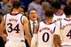 LAWRENCE, KS - DECEMBER 05: Head coach Bill Self of the Kansas Jayhawks talks with players during a timeout in the game against the Florida Gators at Allen Fieldhouse on December 5, 2014 in Lawrence, Kansas. (Photo by Jamie Squire/Getty Images)