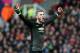 STOKE ON TRENT, ENGLAND - JANUARY 01: David De Gea of Manchester United celebrates his team's first goal during the Barclays Premier League match between Stoke City and Manchester United at Britannia Stadium on January 1, 2015 in Stoke on Trent, England