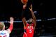 AUBURN HILLS, MI - JANUARY 9: DeMarre Carroll #5 of the Atlanta Hawks shoots against the Detroit Pistons on January 9, 2015 at The Palace of Auburn Hills in Auburn Hills, Michigan. NOTE TO USER: User expressly acknowledges and agrees that, by downloading