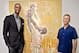 Chris Bosh and artist Jerome Soimaud at the "I Am A Man" gallery.