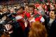 ARLINGTON, TX - JANUARY 12: Quarterback Cardale Jones #12 of the Ohio State Buckeyes celebrates after defeating the Oregon Ducks 42 to 20 in the College Football Playoff National Championship Game at AT&T Stadium on January 12, 2015 in Arlington, Texas.