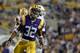 BATON ROUGE, LA - SEPTEMBER 13: Jalen Collins #32 of the LSU Tigers reacts to a defensive stop during the fourth quarter of a game against the Louisiana Monroe Warhawks at Tiger Stadium on September 13, 2014 in Baton Rouge, Louisiana. LSU won the game 3
