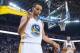 January 14, 2015; Oakland, CA, USA; Golden State Warriors guard Stephen Curry (30) celebrates after a basket against the Miami Heat during the third quarter at Oracle Arena. The Warriors defeated the Heat 104-89. Mandatory Credit: Kyle Terada-USA TODAY Sp