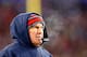 FOXBORO, MA - JANUARY 10: Head coach Bill Belichick of the New England Patriots looks on from the sideline in the second half against the Baltimore Ravens during the 2015 AFC Divisional Playoffs game at Gillette Stadium on January 10, 2015 in Foxboro, Mas