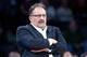 Nov 26, 2014; Auburn Hills, MI, USA; Detroit Pistons head coach Stan Van Gundy during the first quarter against the Los Angeles Clippers at The Palace of Auburn Hills. Mandatory Credit: Tim Fuller-USA TODAY Sports