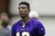 May 3, 2012; Eden Prairie, MN, USA; Minnesota Vikings wide receiver Duron Carter (13) walks off the field after working out at the Minnesota Vikings rookie minicamp at Winter Park. Mandatory Credit: Bruce Kluckhohn-USA TODAY Sports