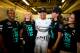 ABU DHABI, UNITED ARAB EMIRATES - NOVEMBER 23: Lewis Hamilton of Great Britain and Mercedes GP celebrates with his father Anthony Hamilton, stepmother Linda Hamilton and girlfriend Nicole Scherzinger after winning the World Championship after the Abu Dha
