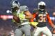 Jan 25, 2015; Phoenix, AZ, USA; Team Carter tight end Greg Olsen of the Carolina Panthers (88) catches a touchdown pass against Team Irvin free safety Eric Weddle of the San Diego Chargers (32) in the 2015 Pro Bowl at University of Phoenix Stadium. Mandat