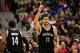 WASHINGTON, DC - JANUARY 16: Brook Lopez #11 of the Brooklyn Nets celebrates after making a second half basket against the Washington Wizards during the Nets 102-80 win at Verizon Center on January 16, 2015 in Washington, DC. NOTE TO USER: User expressly