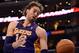 LOS ANGELES, CA - OCTOBER 24: Pau Gasol #16 of the Los Angeles Lakers loses the ball during the game against the Los Angeles Clippers at Staples Center on October 24, 2012 in Los Angeles, California. NOTE TO USER: User expressly acknowledges and agrees