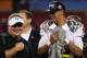 GLENDALE, AZ - JANUARY 03: Head coach Chip Kelly celebrates with Marcus Mariota #8 of the Oregon Ducks after their 35 to 17 win over the Kansas State Wildcats in the Tostitos Fiesta Bowl at University of Phoenix Stadium on January 3, 2013 in Glendale, Ar