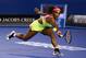 MELBOURNE, AUSTRALIA - JANUARY 31: Serena Williams of the United States plays a backhand in her women's final match against Maria Sharapova of Russia during day 13 of the 2015 Australian Open at Melbourne Park on January 31, 2015 in Melbourne, Australia.